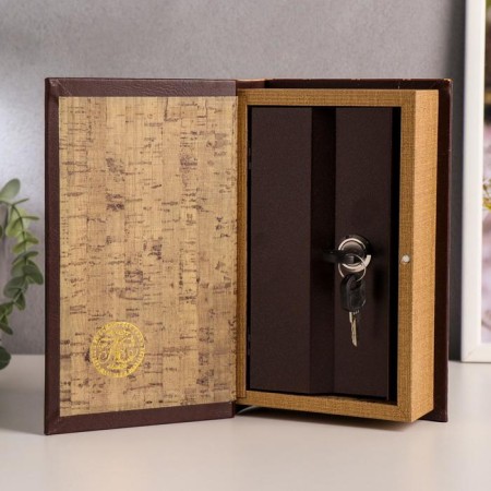 Safe wood leather "Sovereign treasury" 21x13x5 cm-1