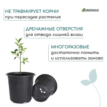 Pot for seedlings, 1.7 l, d = 16.6 × 15 cm Greengo-6