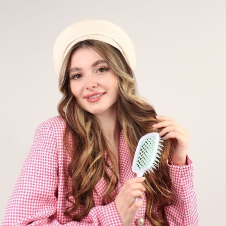 The comb massage, wide, ventilated, 8.5 × 20.5 cm, PVC box, white/turquoise color-9