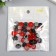 Buttons plastic on midnight "Silver butterfly" Color Mix set 40 pcs 1.2x1.2 cm