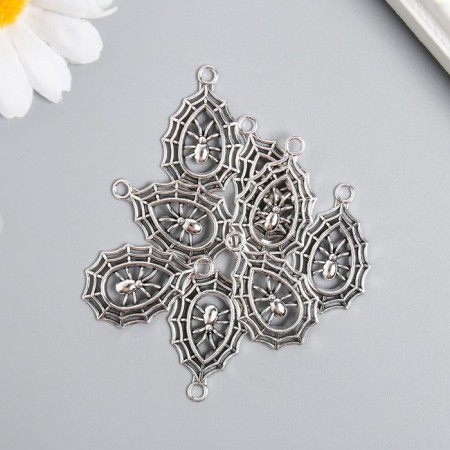 Decor for creativity Metal "Spider on the Web" silver 3.4x2 cm-1