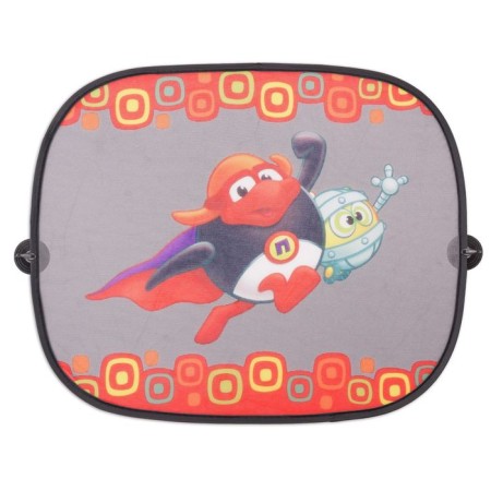 Curtain-screen on the side window "Smeshariki" SM/Win-012 PIN, 44x36cm, black/dark gray color, 2 pcs-1