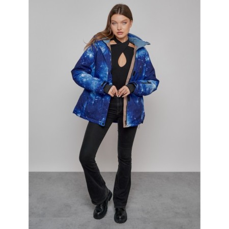 Ski jacket female, size 58, dark blue color-8