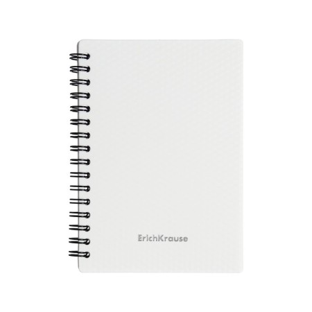 Notebook A6 (102 x 146 mm), 80 sheets in a cage on the Erichkrause Total White, plastic cover, an offset block, white 100%, white