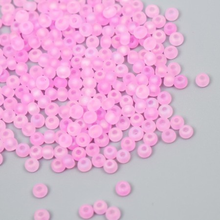 Glass beads 8/0 "matte translucent. Pink marshmallow" 10 g-1