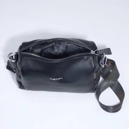 Bag Cross-Bodi with a zipper, black color-6