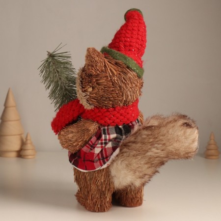 Decor "Raccoon in a cap with a Christmas tree" 27x12x17 cm-2