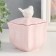 Coramics box "White sparrow. Figure" Pink 10.9x8.2x8.2 cm
