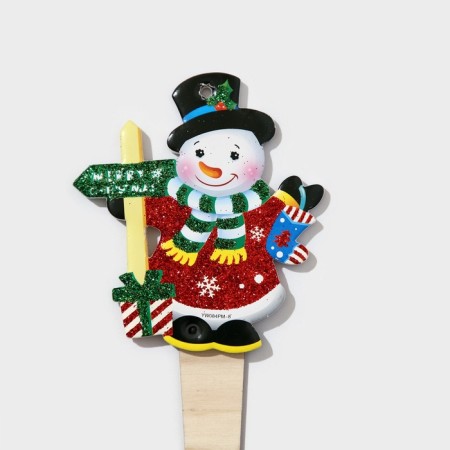 Topper decorative "Snowman" 8.5x25 cm-3