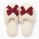 Women's slippers with an open nose, size 40-41, burgundy bow