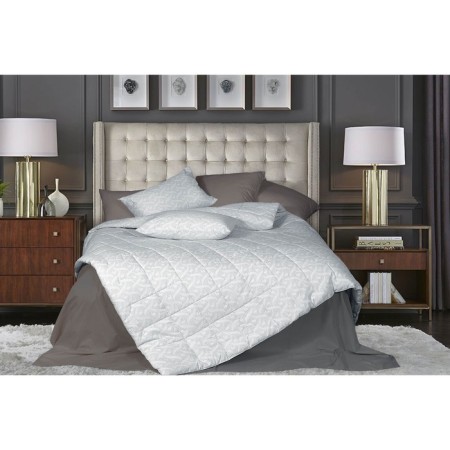 Organic Cotton blanket, size 172x205 cm, gray-blue color-1