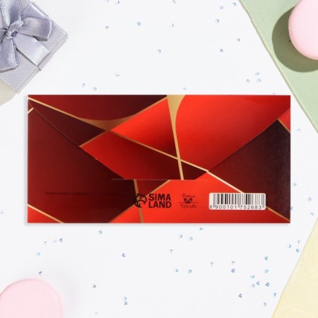 Money envelope "Happy Anniversary!" Red color, 16x8 cm-2