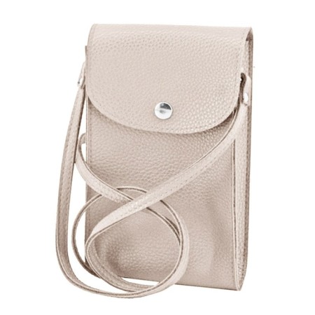 Bag, artificial leather, beige 11x3x17 cm