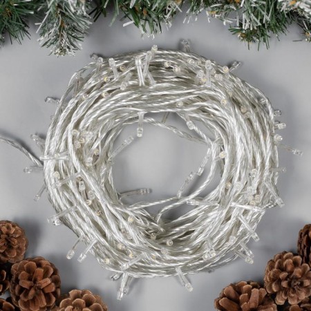 Garland “thread” 20 m, IP20, transparent thread, 200 LED, glow warm white, 8 modes, 220 V-1