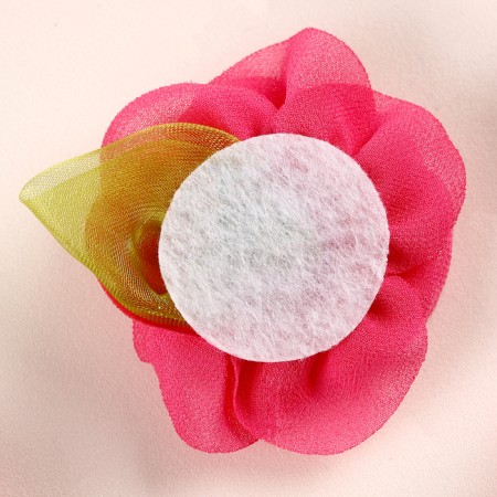 Flower with petals, leaflet, fabric, set of 8 pcs., Fuchsia color-2