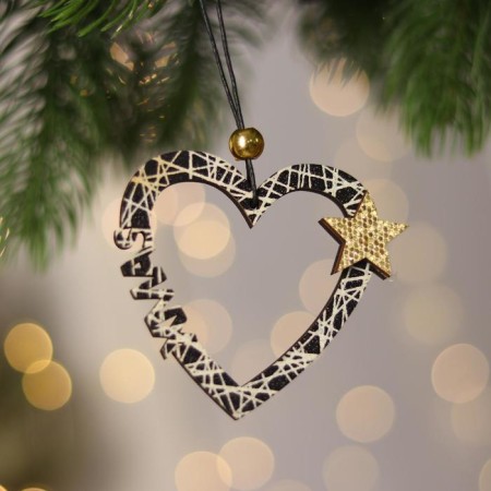 Decorative suspension "Heart with a star", 8 × 18 cm