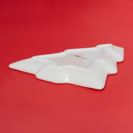 New Year's Dailery Plate "San Santa Claus", ceramics, 23 × 20 × 2.2 cm, white color-3