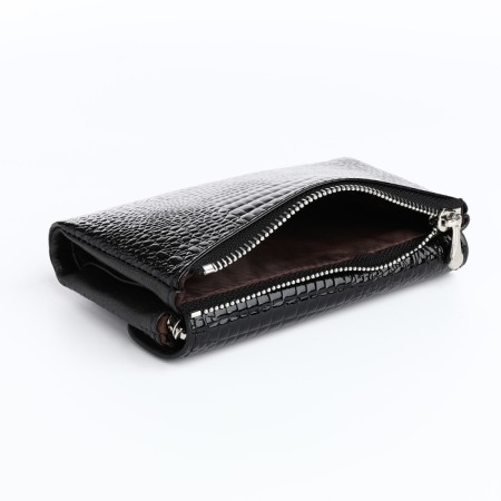 Women's wallet on a magnet, black color-2