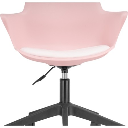 Computer chair Tulin plastic/eco -leather, black/pink/white 60x60x83 cm-5