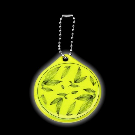 The reflective element "Leaves", bilateral, 5 × 5.7 cm, color mix-3