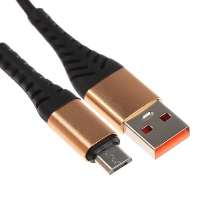 ONE Depot S03, microUSB - USB, 2.4 A, 1 meter, textile braid, black