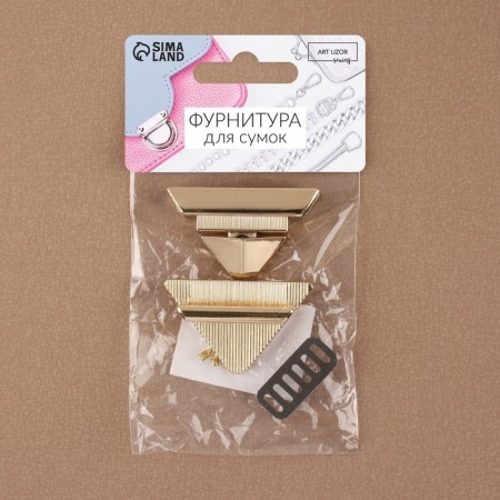 Bag's fastener, 4.5 × 2.9 cm, gold color-6