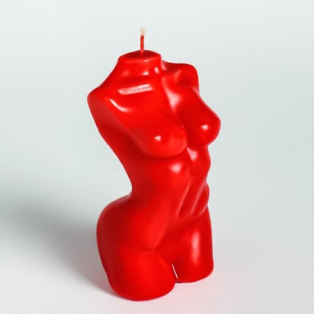 Figure candle "Women's silhouette", 10 cm, red-2