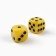 Dice play "Game time", 1.6 x 1.6 cm, set 2 pcs, yellow
