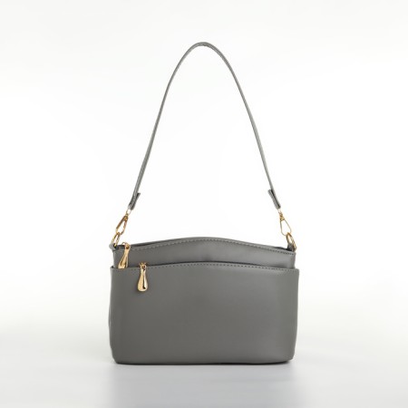 Bag Women's Cross-Bodi with a zipper, gray color