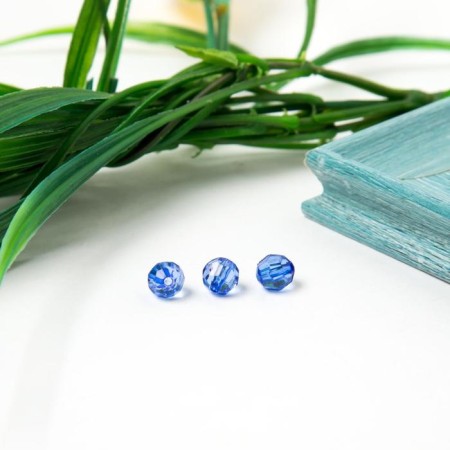 Acrylic beads "Round" 8 mm, 25 gr. Blue mix-3