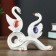 Souvenir Ceramics "2 white swan on the blue wave" mix 10.6x5x11 cm