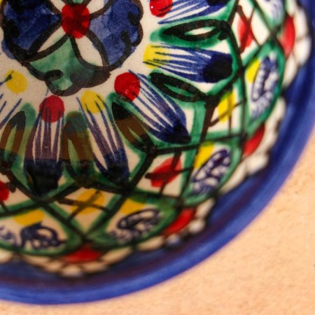 PIALA RISHTAN CIRAMICA "Patterns", 8.5 cm, small cognac, mix-2