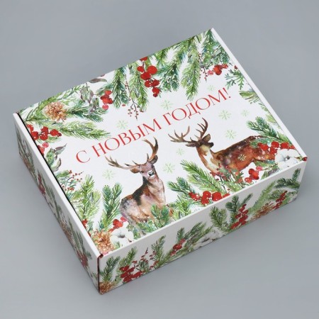 Folding box "New Year's watercolor", 27 x 21 x 9 cm, New Year-2