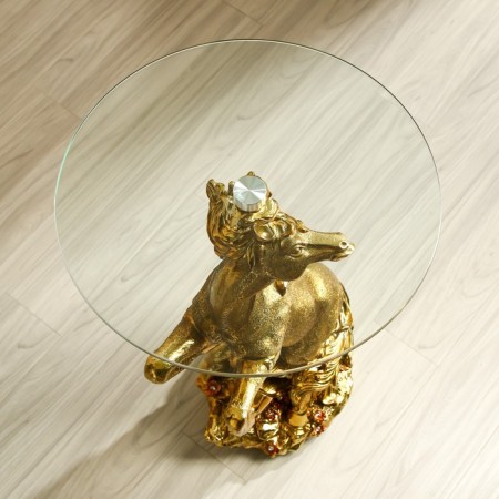 Decorative table "Golden Horse" 45x45x84 cm-4