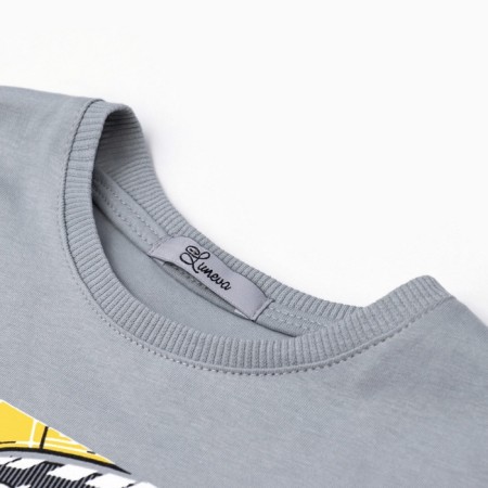 T -shirt for a boy, gray color, height 122 cm-1