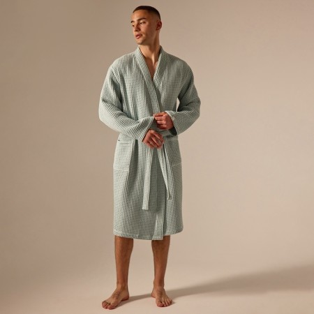 Wafel bathrobe male SL Home: BOHO "Azzura", size XL, 100% cotton, 280 g/m2
