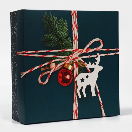 Box the team "New Year's Parcel", 26 x 26 x 8 cm, New Year-1