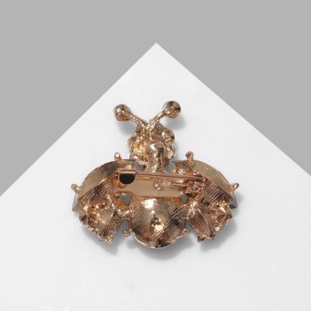 Brooch "Fly", green color in gold-2