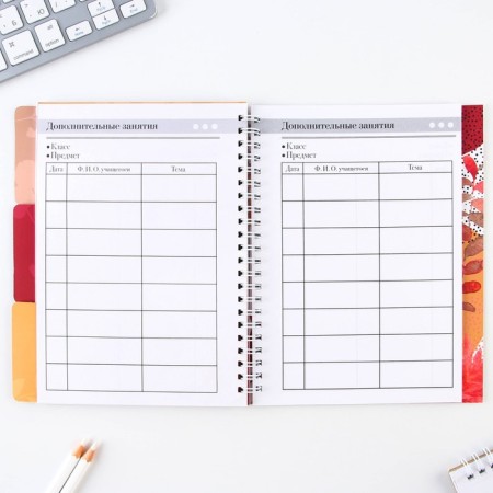 A journal of performance for a year for a teacher, A5 format, 80 sheets, soft cover "Class teacher"-12