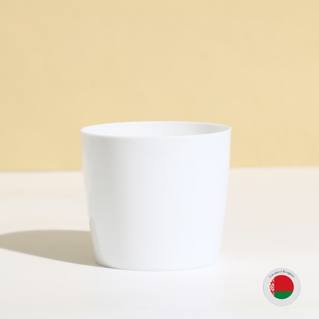 Flower pot, d = 10 cm, 0.5 l, plastic, white