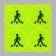 Reflective stickers "pedestrian", d = 6.5 cm, 4 pcs on the sheet, yellow color