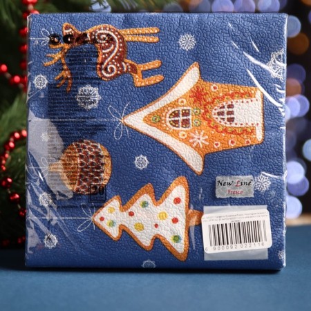 Paper Napkin Fresco "New Year's Gingerbread", 2 layers, 33*33 cm, 20 sheets-4