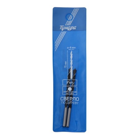 Tundra wood drill, cylindrical shank, 4 x 75 mm, 2 pcs.-1