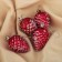 Decoration Christmas tree "bump with hoarfrost" (set 4 pcs) 5x4 cm red