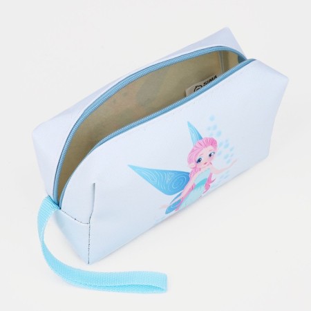 Cosmetic bag with a handle, a blue color-2