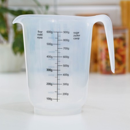 Jug -measured jug, 1 l, the color is transparent