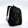 Youth backpack from textiles, 2 parts on lightning, 3 pockets, black/orange color