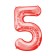 Foil ball 32 "number 5, individual packaging, red color