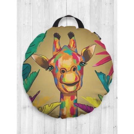 Pillow Siddle "Multi -colored giraffe", decorative, D = 52 cm
