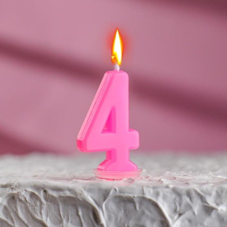 Candle in a cake on a skewer, number 4, mix, 4.5x2.5 cm-1